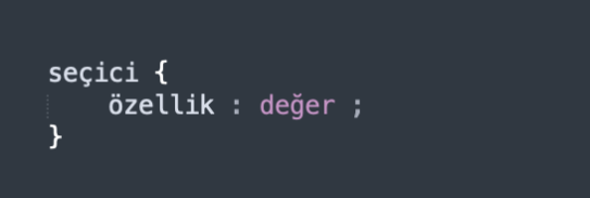 css syntax tanimlama