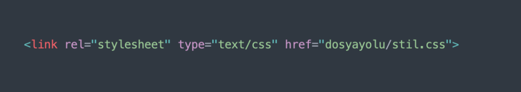 external css tanimlama