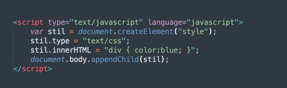 javascript ile css tanimlama